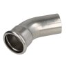 Stainless steel press fitting bend 45° 18 mm F/M with...
