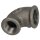 Malleable cast iron black elbow 90° reducing 1/2" x 3/8" IT/IT