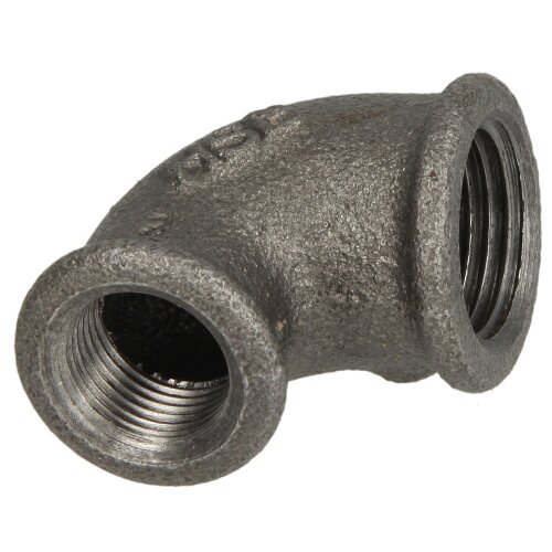 Malleable cast iron black elbow 90° reducing 2 x 1 1/2 IT/IT